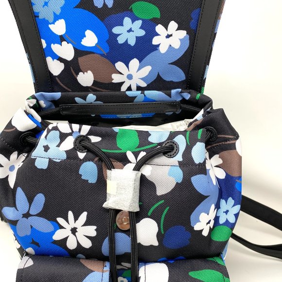 Kate Spade Flat Backpack Carley Bloom Multi Blue W - Picture 7 of 11